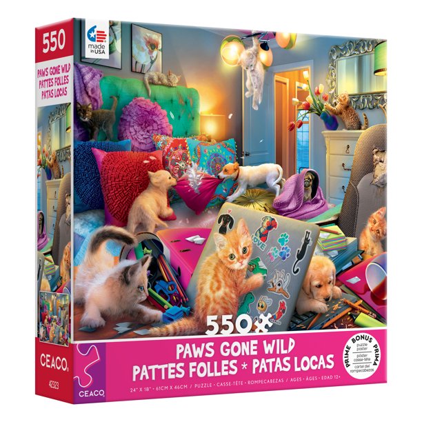 Ceaco PAWS GONE WILD Jigsaw Puzzle NEW 550 Pcs CATS IN DESK (Playful Ceaco PAWS GONE WILD Jigsaw Puzzle NEW 550 Pcs CATS IN DESK (Playful