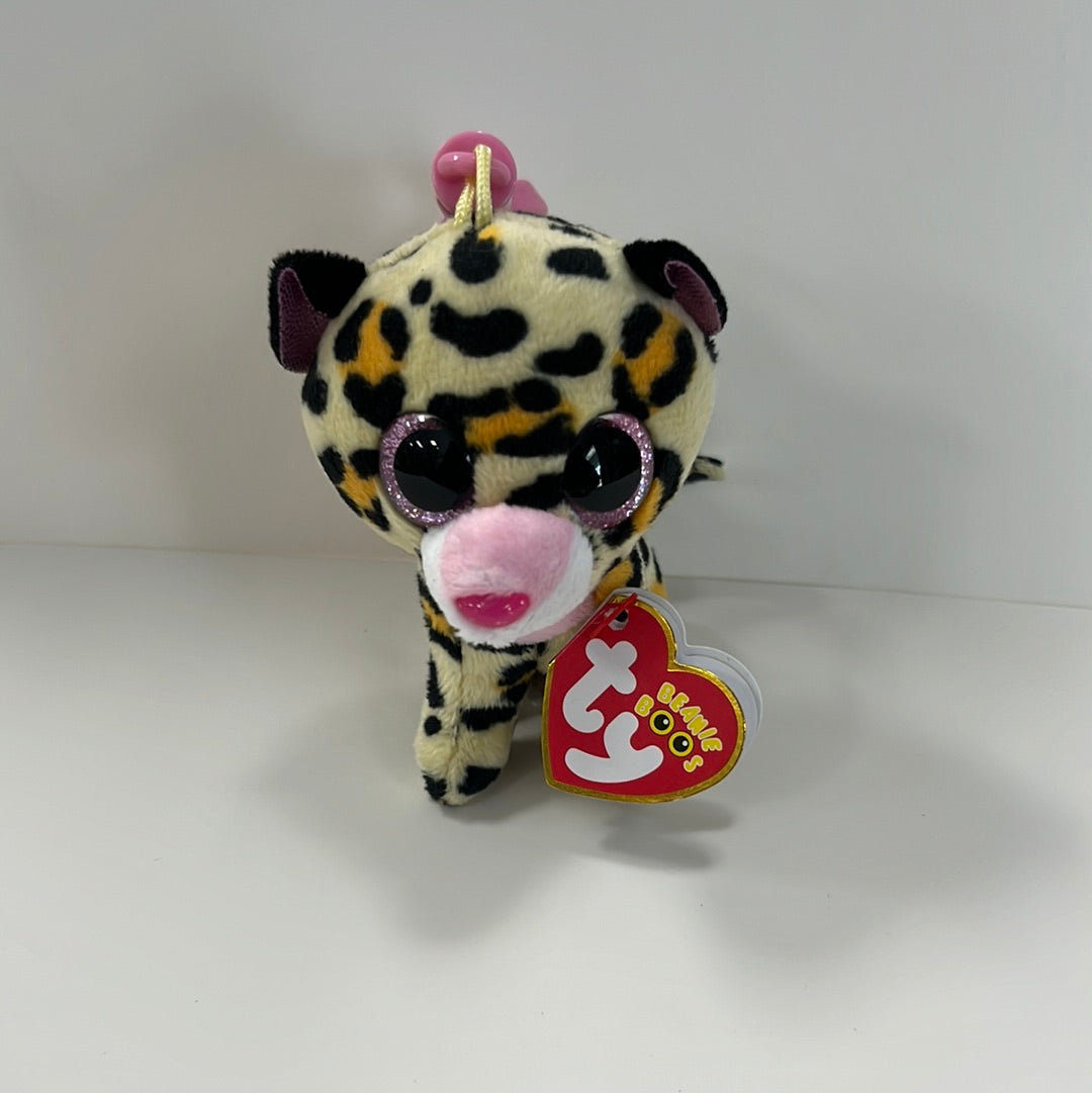 Ty Livvie Leopard Schlüsselanhänger – 8,5 Cm, Mit Glubschaugen, Flauschig