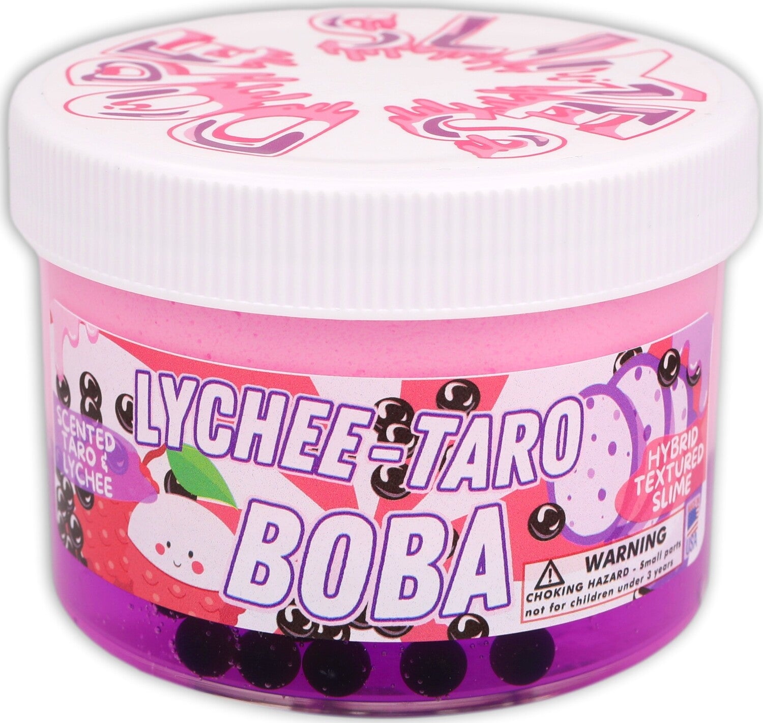 Lychee Taro Boba 8oz Slime Lychee Taro Boba 8oz Slime