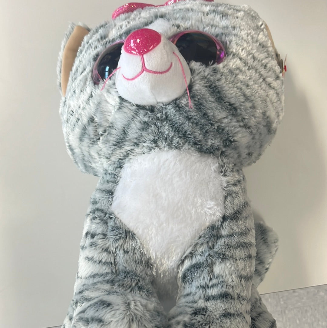 Kiki Grey Catbeanie Boo Large 16 Inch Stuffed Animal By Ty