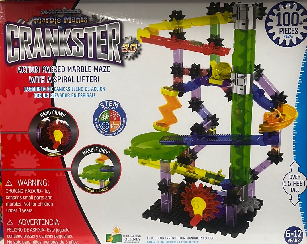 The Learning Journey â€“ Techno Gears â€“ Marble Mania â€“ Crankster 3.0 100+ Pieces â€“ Kid Toys & Gifts for Boys & Girls Ages 6 Years and Up â€“ 
