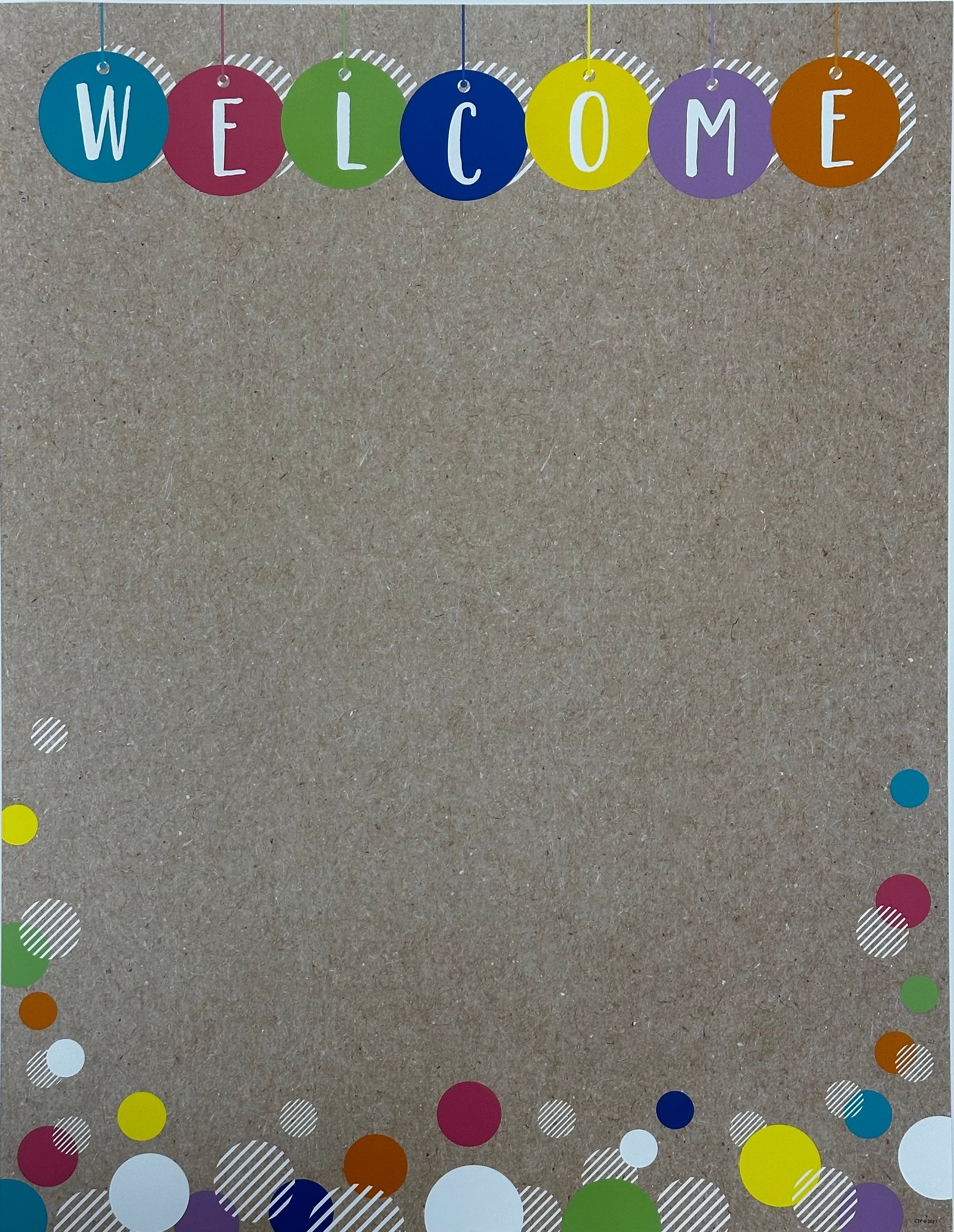 Welcome Chart Paper KRAFT POP WELCOME CHART – Learning Post & Toys