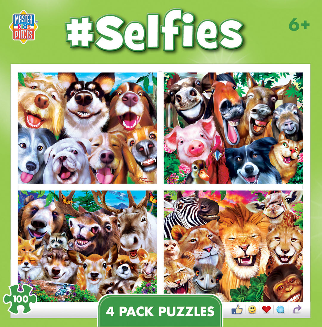 SELFIES 4PK 100PC PUZZLES