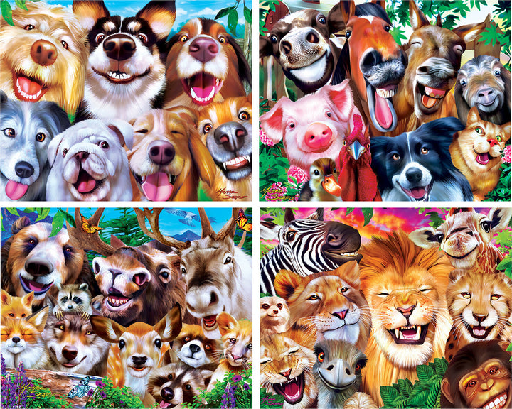 SELFIES 4PK 100PC PUZZLES