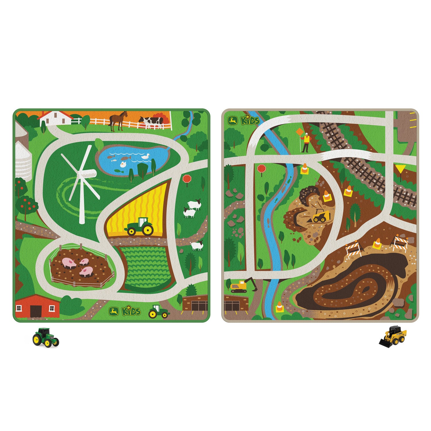 Tractor Play Rug John Deere Rug Playmat Farm With Tractor (Assorted) – Learning Post & Toys