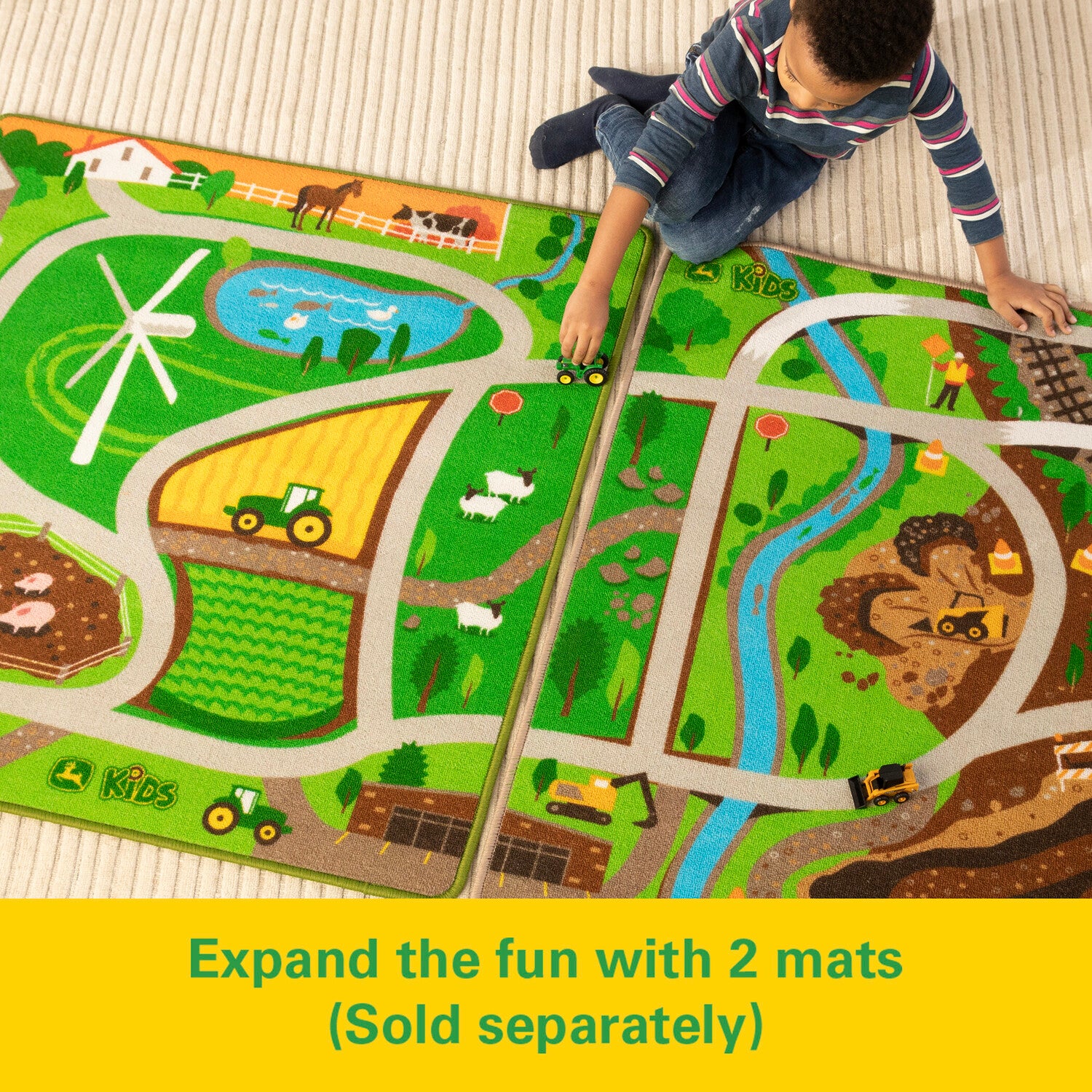 Tractor Play Rug John Deere Rug Playmat Farm With Tractor (Assorted) – Learning Post & Toys