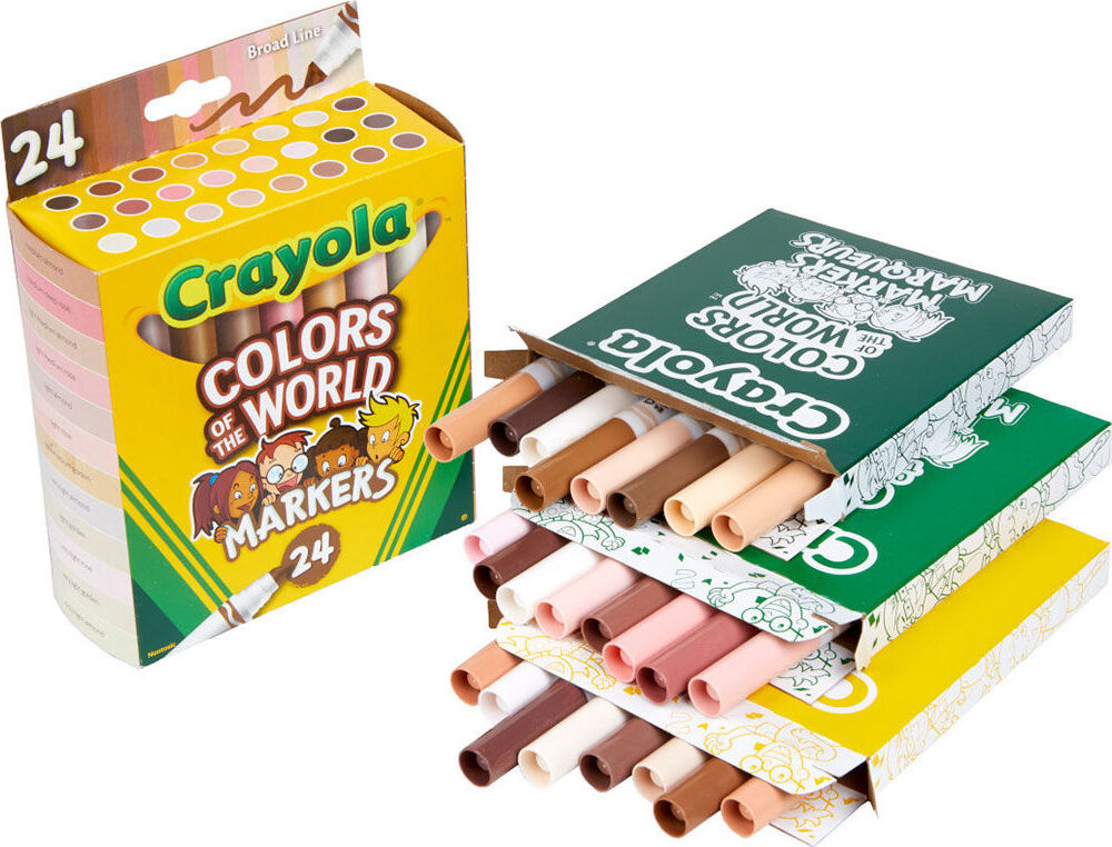 Crayola 24 Ct Broad Line Markers, Colors Of The World