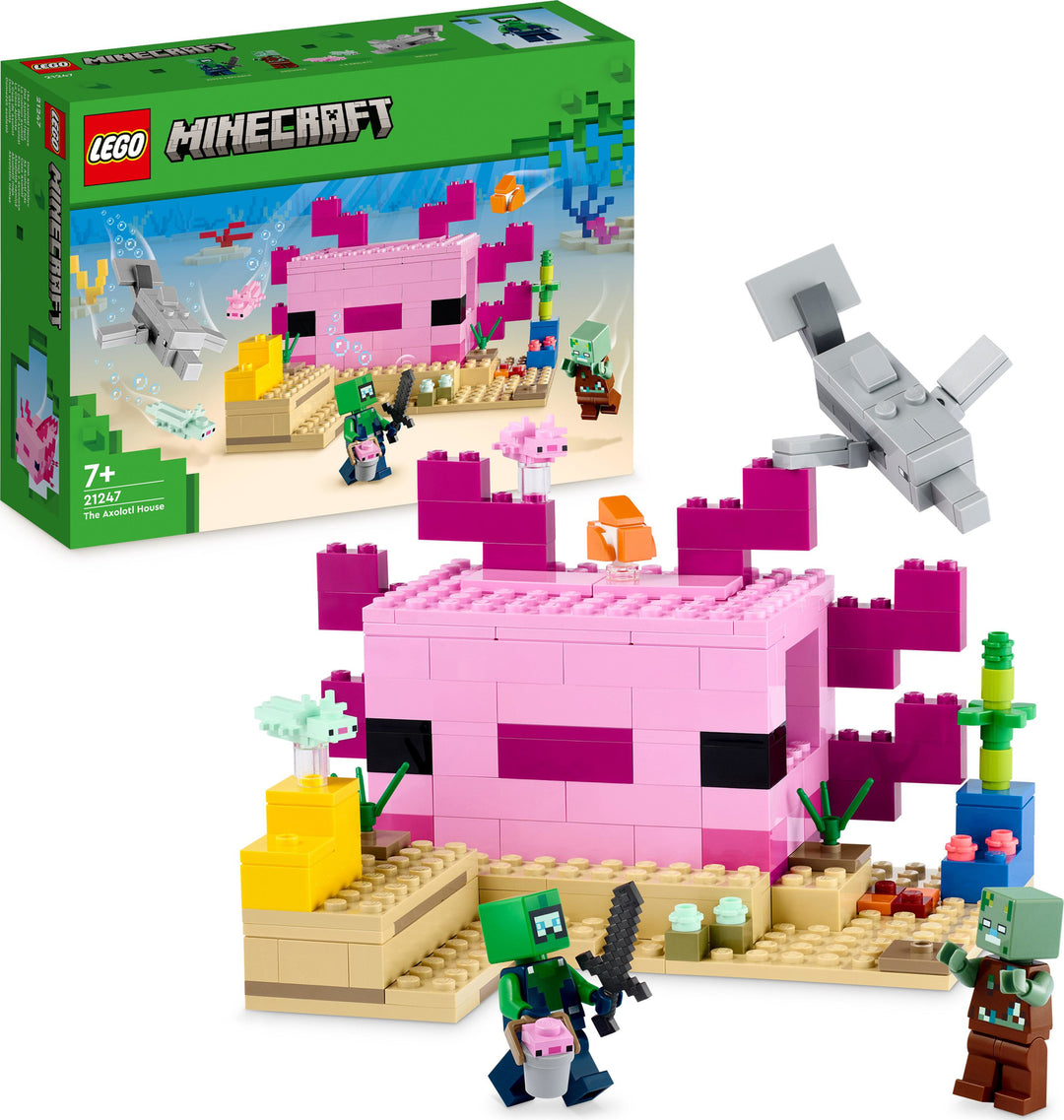 ステラルー Buy LEGO Minecraft The Axolotl House Underwater Set 21247 from