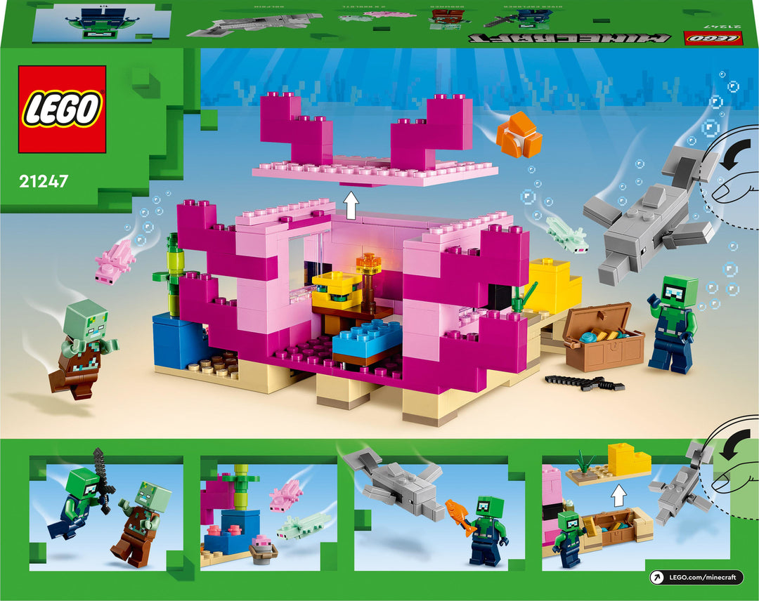 ステラルー Buy LEGO Minecraft The Axolotl House Underwater Set 21247 from