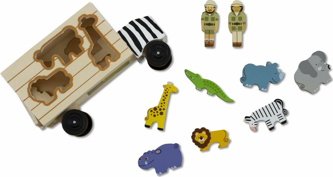 Melissa & Doug Animal Rescue Shape-Sorting Truck Wooden Toy