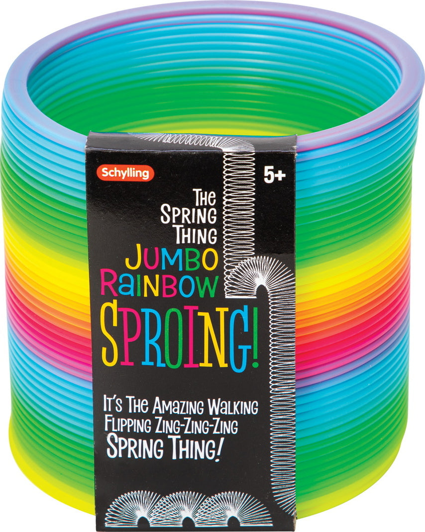 Molla Arcobaleno Gigante Schylling Jumbo Rainbow Spring, Giocattolo Classico Per Bambini, Scende Le Scale E Si Contorce, Molla Colorata In Plastica, Gioco Sensoriale E Motorio